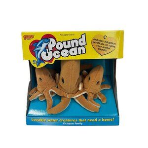 New Galoob Pound puppies Ocean octopus family plush adoption RARE